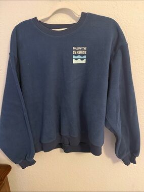 saltwater LUXE Blue "Follow the Sunshine" Fleece Sweatshirt